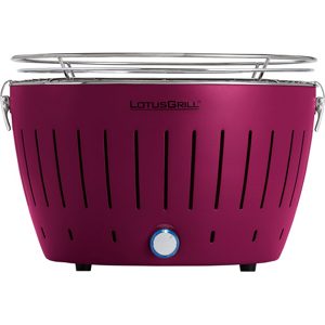 LotusGrill LG G34 U PU  Tragbarer Holzkohlegrill für den Außenbereich  Violettes Außengehäuse