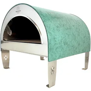 Pizza Party Ardore Acquamarina  Gas-Pizzaofen für den Außenbereich  Garraum 40 x 40 cm  Biscotto-Pizzastein