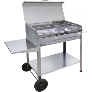 Mille Achille Large - Handgefertigter Holzkohlegrill aus Edelstahl - 67,5x37cm