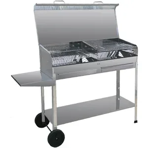 Mille Achille Big - Handgefertigter Holzkohlegrill aus Edelstahl - 2x 47,5x37cm