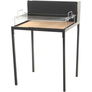 Famur BK7 Light - Holz- und Holzkohlebrikett- Grill 2 in 1 - Grillrost aus Chromstahl  70x48 cm