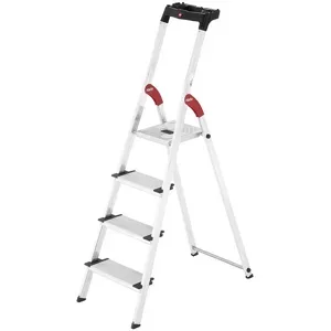 Hailo ProfiStep XXL, 4 Stufen, 1.46 mt - Aluminium-Leiter mit Ständer