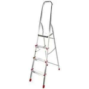 AgriEuro Premium Aluminium-Trittleiter mit Ständer Alice 4, 4 Stufen, 1,49 m