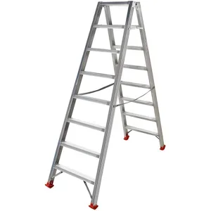 AgriEuro Premium Doppel-Aluminiumleiter 1031, 2×8 Stufen, 1,88 m