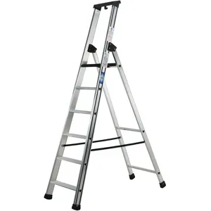 S.T.P. Issima  Aluminium-Stehleiter mit Ständer 6 Stufen  Höhe 1,97 m