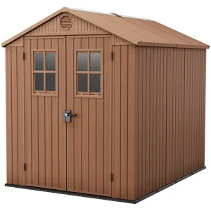 Keter Darwin braun - Gartenhaus - mit Frontfenstern - 190x244x221 cm
