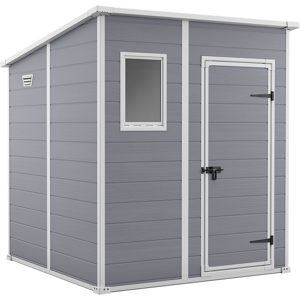 Keter Manor Pent grigio - Gartenhaus - Mit Frontfenster - 183.5x185x200 cm