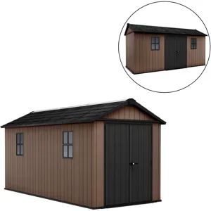 Keter Newton plus 7515/1575 - Gartenhaus - Mit zweiflügeliger Tür und Fenstern - 230x476x246 cm