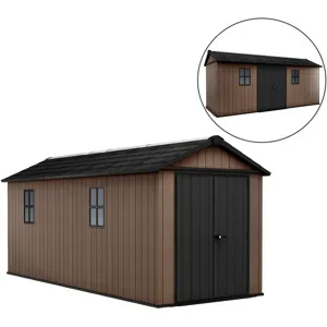 Keter Newton plus 7517/1775 - Gartenhaus - Mit Doppeltür und Fenstern - 230x539x246 cm