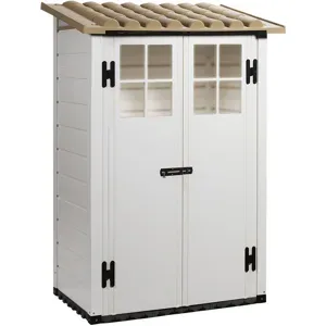 Garofalo Tuscany Evo 100  Gartenhaus  Mit Fenstern und Doppelflügeltür  122,5 x 82,5 x 201 cm