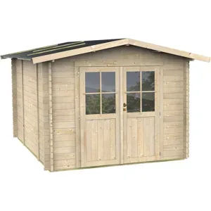 Alce Opera 250x250  Gerätehaus aus Holz  Mit Fenstern und Doppelflügeltür  250x250x207 cm