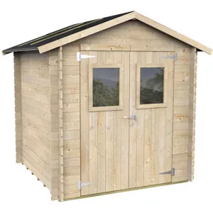 Alce Hobby 198x198  Gerätehaus aus Holz  mit Fenstern und Doppeltür  198x198x215 cm