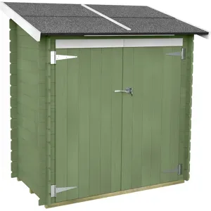 Alce Ambrogio 155x85 grün - Gerätehaus aus Holz - Einseitiges Dach - 155x85x165 cm