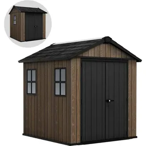 Keter Signature Walnut 757/775 - Gerätehaus - Mit Fenstern - 230 x 223 x 246 cm
