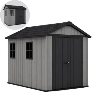 Keter Newton Plus 759/975 Grau  Gerätehaus mit Fenstern  230×287×246 cm