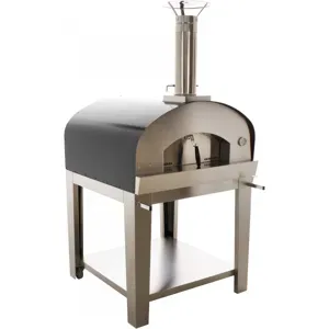Seven Italy Ade - Holzbackofen für draußen mit Wagen - Anthrazit