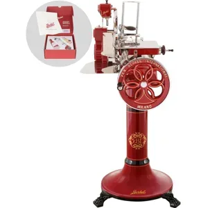 BERKEL B114 - Schwungrad Aufschnittmaschine mit Sockel - Messer aus verchromtem Stahl 320 mm - rot