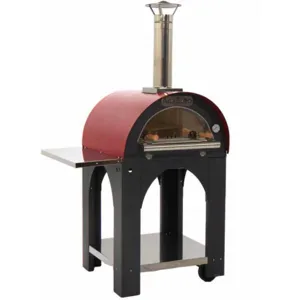 AgriEuro Premium Cibus Red Holzbackofen für den Außenbereich - Backkapazität 2 Pizzas