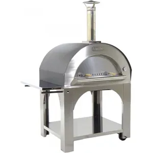 AgriEuro Premium Pizza Holzofen für draußen  Cibus INOX - Backfähigkeit: 5 Pizzen
