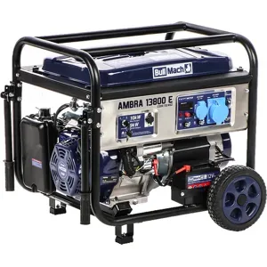 BullMach AMBRA 13800 E - Benzin-Stromerzeuger auf Rädern mit AVR Max. Leistung 10 kW - 9 kW bei PRP 230V
