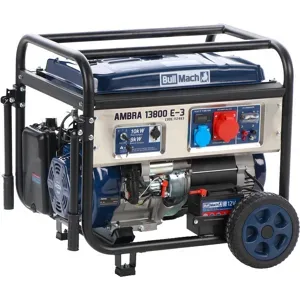 BullMach AMBRA 13800 E-3 - Benzin-Stromerzeuger auf Rädern mit AVR Max. Leistung 10 kW - 9 kW bei PRP 400V