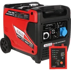 GeoTech Pro PTGA 7500 - Leiser Inverter-Stromerzeuger mit Rädern 5,8 kw - Dauerleistung 5,5 kw - 230V + ATS