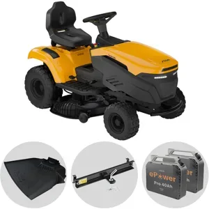 Stiga Tornado 398e  Rasentraktor mit  2 ePower Pro-Akkus 56V/40A  Seitenauswurf und Mulchfunktion