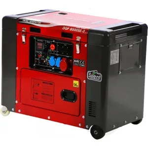 GeoTech Pro DGP8000SE-3 - Diesel-Stromerzeuger leise mit Rädern mit AVR-Regelung 6 kW - Dauerleistung 5.5 kW - 400V