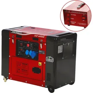 GeoTech Pro DGP8000SE - Diesel-Stromerzeuger leise mit Rädern mit AVR-Regelung 6 kW - Dauerleistung 5.5 kW - 230V + ATS
