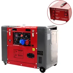 GeoTech Pro DGP8500SE-3 - Leiser Diesel-Stromerzeuger mit Rädern mit AVR-Regelung 6 kW - Dauerleistung 5.5 kW Full-Power + ATS 230V