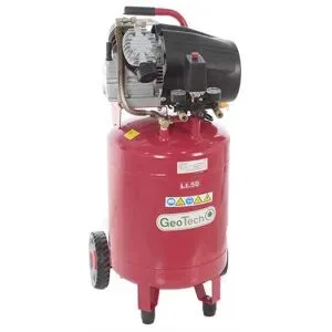 GeoTech AC50V-10-30VC Elektrischer Kompressor mit Wagen - Motor 3 PS - 50 Lt Druckluft vertikal