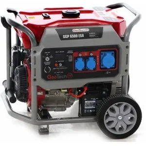 GeoTech Pro GGP 6500 ESA - Benzin-Stromerzeuger mit Rädern und AVR-Regelung und Elektrostarter 5.4 kW - Dauerleistung 5 kW - 230V