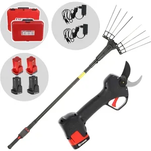Zanon Kit Olive Light 2  Akku-Olivenernter und -Schere  Teleskopstange 210/340 cm  4 x 14,4 V, 2,5 Ah - Schnittdurchmesser max. 35 mm