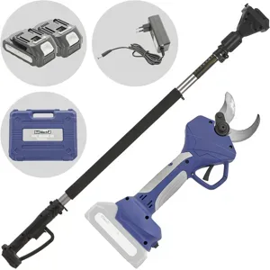 BullMach DIVIANE 40 - Akku-Baumschere + Teleskopschaft 130-200 cm - 2x21V 2Ah - Schnittdurchmesser max. 40 mm
