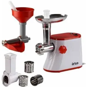 ARTUS K15 - Tomatenpresse - Fleischwolf - Küchenreibe/Gemüseschneider - 250W