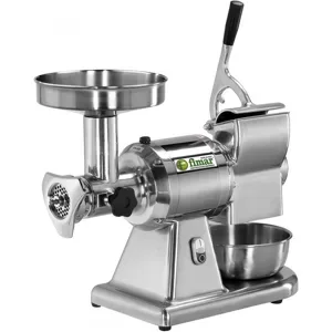 Fimar TC12T - Elektrischer Fleischwolf - Mit integrierter Reibe - 400 V - 1 PS - Schneideeinheit aus Edelstahl - Ohne Rückwärtslauf