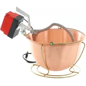Elektrischer Rührtopf für Polenta NuovaFac Cuoca Automatica aus glattem Kupfer, Rundboden 9L - 24W