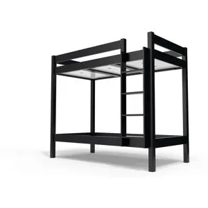 ABC MEUBLES Etagenbett 2 Plätze 90x190 rechts Skala Holz ABC - Schwarz