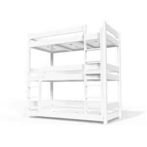 ABC MEUBLES Etagenbett 3 Plätze 90X190 holz ABC - Weiß