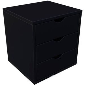 ABC MEUBLES 3-Schubladencontainer - Schwarz