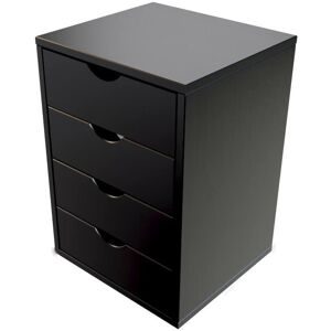 ABC MEUBLES Schubladencontainer mit 4 Schubladen - Schwarz