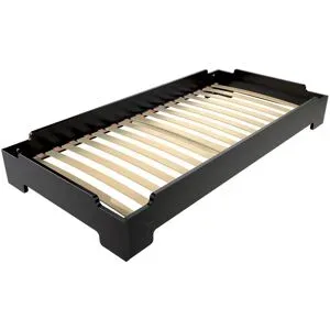 ABC MEUBLES Stapelbett 80x190 - 1 Platz aus Massivholz - Schwarz