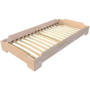 ABC MEUBLES Stapelbett 90x200 - 1 Platz aus Massivholz - Roh (ohne Lack)
