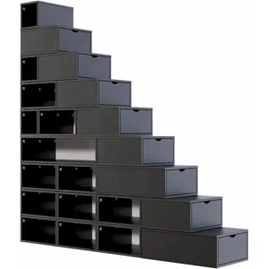 ABC MEUBLES Treppenregal 225 cm - Schwarz