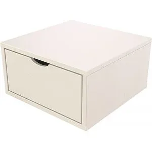 ABC MEUBLES Aufbewahrungswürfel Holz 50x50 cm + Schublade - Weiß