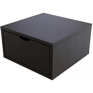 ABC MEUBLES Aufbewahrungswürfel Holz 50x50 cm + Schublade - Schwarz