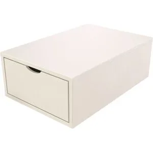 ABC MEUBLES Aufbewahrungswürfel Holz 75x50 cm + Schublade - Weiß