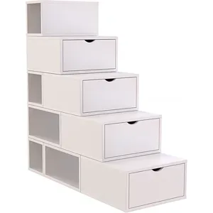 ABC MEUBLES Treppenregal 125 cm - Weiß