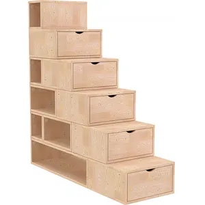 ABC MEUBLES Treppenregal 150 cm - Roh (ohne Lack)