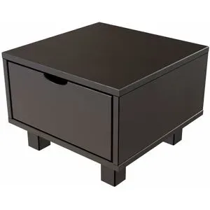 ABC MEUBLES Nachttisch holz Cube + Schublade - Schwarz